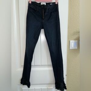 FRAME Denim Le High Fray Fringe Hem Skinny
